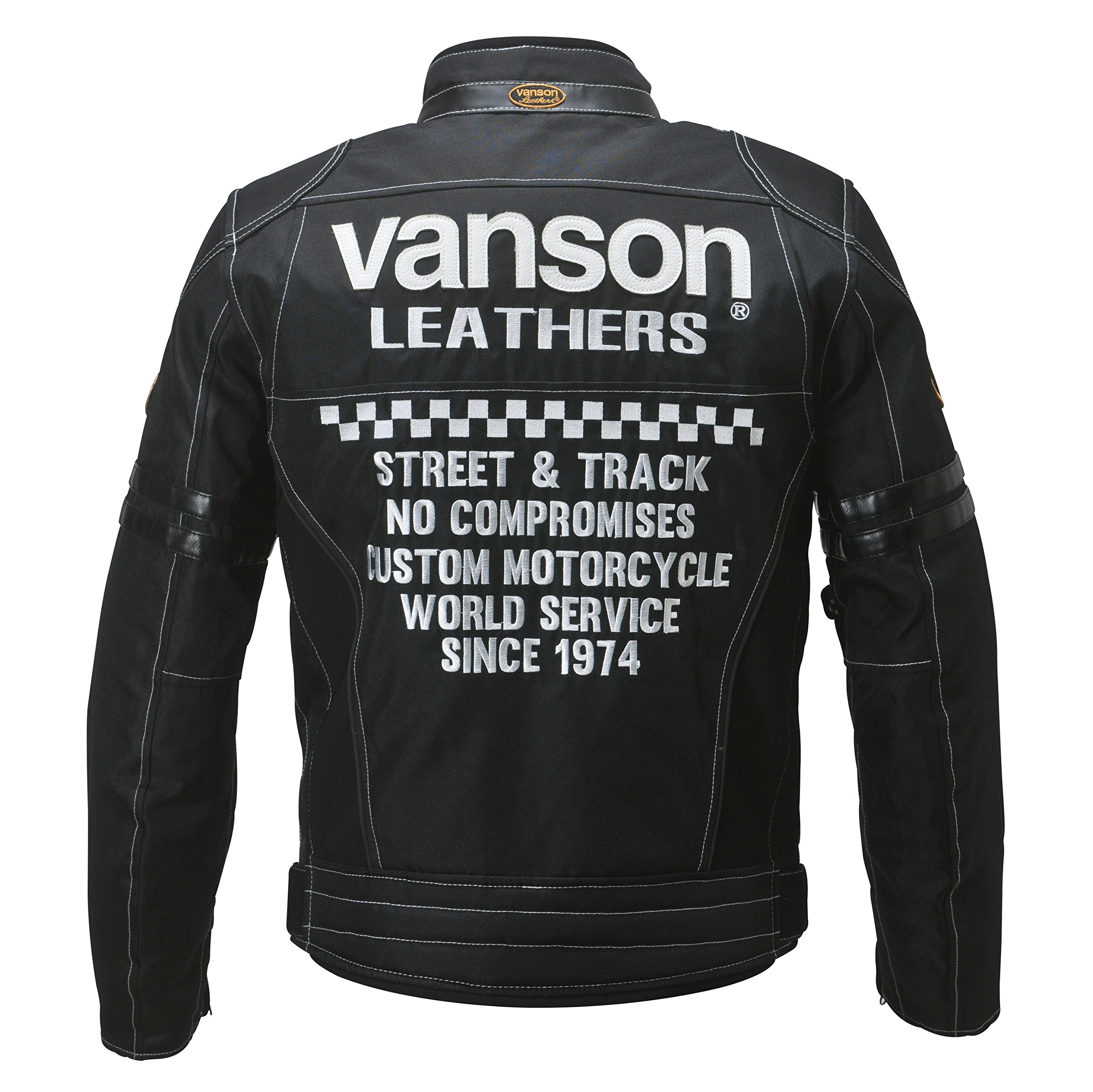 Amazon | VANSON(バンソン) ナイロンジャケット ブラック/ホワイト M